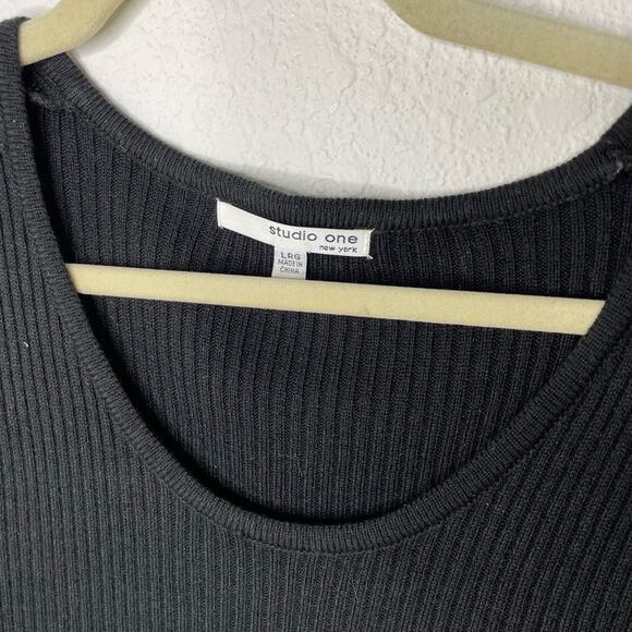 Vintage Studio One New York Black and White Fit and Flare Sweater Dress sz large - Picture 4 of 4